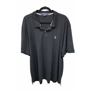 US Polo Assn 3XL Men Black Polo Quiet Luxury Old Money Preppy Cotton BigTall